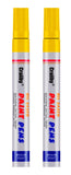 Yellow Paint Markers, 2 Pack Oil-Based Waterproof Quick Dry Permanent Paint Pen Set for Rocks Painting, Wood, Fabric, Plastic, C