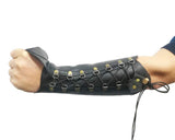 Handmade Leather Arm Guards Bow Hand Shooting Glove Adjustable for Hunting Shooting Target Practice Bow Black