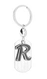 Caristo English Alphabet Letter R (Kc2) Silver Metal Name Keychain For Car Bike Men Women Kids