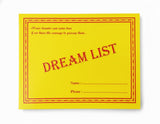 Bookkish.Com Dream List Diary | Yellow With Red Ink | Dream Journal For Recording Goals And Aspirations
