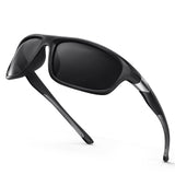 SKYFUEN Bifocal Polarized Sunglasses Men, Anti glare/UV TR90 Wrap Sports Sun Readers Reading Glasses Fishing Driving Outdoor Far