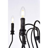 Living District Flynx 9-Light Mid-Century Metal Pendant In Black