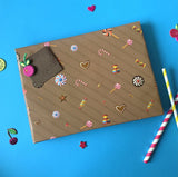 Dovetail Candylicious Gift Wrapping Paper Pack of 20 Sheets (29 x 19 in) | Candy & Sweets Design for Birthdays, Christmas, Ret