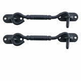 Alise 2 Pcs Hook and Eyes Catch Latches for Window, Barns, Cabin, Sliding Doors, Double Gates, Garage, Shed Doors - 4 Inch Solid