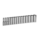 Capri Tools 3/8 in. Drive Deep Chrome Socket Set, 6Point, 8 to 22 mm, 15Piece
