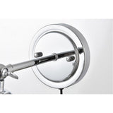 Living District Wesson 1-Light Metal Plug-In Wall Sconce In Chrome/Clear