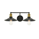 Living District Etude 2-Light Metal Wall Sconce In Brass And Black
