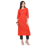 Anni Designer Women'S Red Color South Cotton Calf Length Kurti (Puja-Kurti-7006_Xxl),Red,2XL