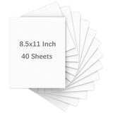 40 Sheets of Cardstock 8.5 x 11, Heavyweight Cover Cardstock Printer Paper 8.5 x 11, 190 gsm Bright White Card Stock Paper for D