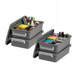 IRIS USA 3 Qt. Plastic Craft Storage Container Bins with Lids, 4 Pack, Small Art & Office Supply Organizer Tote, Sensory Bins &