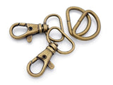 CRAFTMEMORE Swivel Trigger Snap Hooks Classic Lobster Clasps with DRings for Purse Strap Lanyard Leather Craft 10 Sets CSD1 (3/