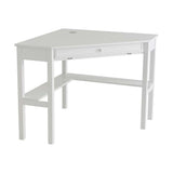 SEI Furniture Space Saving Corner Computer Slide Out Keyboard Tray Desk, White