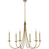 Living District Cohen 6-Light Mid-Century Metal Pendant in Brass Finish