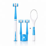 Myorl Care Dental Combo Pack | 3Sided Ultra Soft Bristle Toothbrush With 2 Replaceable Heads & Stainless Steel Tongue Cleaner |