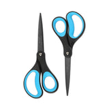 LIVINGO 2 Pack 8 Titanium Non-Stick Scissors, Professional Stainless Steel Comfort Grip, All-Purpose, Straight Office Craft Scis