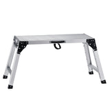 VEVOR Folding Work Platform Height Adjustable, 40x12x(23-35) Inch Aluminum Drywall Stool Ladder, 330 lbs Load, Non-Slip Work Ben