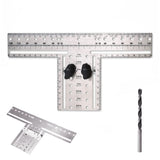 Mousike Cabinet Pull Metal Template, Handle Drill Mounting Template for Cabinet Doors and Drawers(Silver,1Pack)
