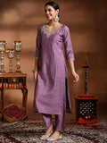 Libas Women'S Silk Blend Kurta Sets (27675_Mauve