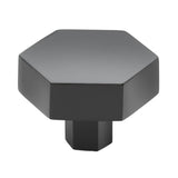 GlideRite 11/2 Inch Solid Hexagon Cabinet Knob, Matte Black, 5824