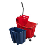 Carlisle FoodService Products Mop Bucket with Side-Press Wringer & Soiled Water Insert for Floor Cleaning, Restaurants, Office,