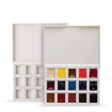 DANIEL SMITH Hand Poured Watercolor, Half Pans, Ultimate Mixing Set with 15 Watercolor Half Pans, 15 Empty Half Pans, 2 Plastic