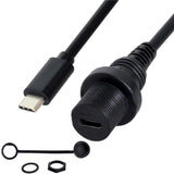 chenyang USB 3.1 Gen 2 10Gbps Flush Mount USB C Male to Female Extension Cable for Car Dashboard Panel Mount Waterproof Dustproo