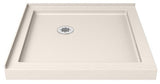 DreamLine SlimLine 42 in. D x 42 in. W x 2 3/4 in. H Double Threshold Shower Base in Biscuit, DLT-1042420-22