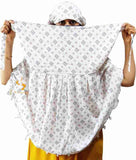 Scarf Women Scarves Cotton Long Scarf Cum Scarves Usable For Vehicle Driver | White Printed Design | Universal Size | For Girl &