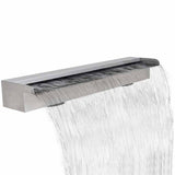 Vidaxl Rectangular Waterfall Pool Fountain Stainless Steel Durable Chlorine- Measures 35.4 Provides Soothing Sounds Easy Assembly Required Pump Not Included -Like New