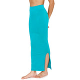 Zivame All Day Seamless Mermaid Saree Shapewear With Removable Drawcord For Women - Turq Blue1 Blue S