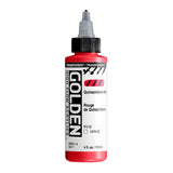 High Flow Acrylics by GOLDEN, Transparent Quinacridone Red, 4 fl. oz. Bottle, Professional Acrylic Paint, Transparent
