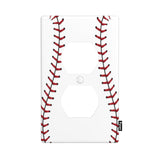 Pznen Baseball Stitch Outlet Covers Baseball Laces Closeup Sports American Wall Plate Duplex Receptacle Plug Cover 1-Gang Light