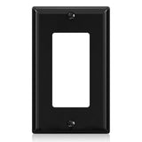 AIDA 1-Gang Standard Light Switch Cover Plate, Decorative Outlet Covers, Glossy Black, 1-Pack Unbreakable Polycarbonate Wall Pla