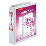 Cardinal XtraValue ClearVue Slant 3Ring Binder, 1 1/2 DRings, White