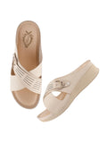 Shoetopia Comfortable Cream Doctor Sole Heels For Women & Girls /Eu39,Cream,6,B0DFVGM56Y