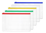 Shining Zon Cheque A5 Size Zip File Folders Zippered Plastic Envelope Pouch Bags Pvc Transparent Waterproof Zip Document Filing