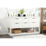 Elegant Decor Larkin 60 Solid Wood Mdf Single Bathroom Vanity In White