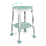 Shower Chair for Inside Shower, FSA/HSA Eligible Swivel Shower Stool 350lbs, Adjustable Tub Chair and Bathroom Stool with Storag
