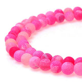 JARTC Nature Frost Cracked Dream Fire Dragon Veins Agate Beads Round Stone Beads for Jewelry Making DIY Bracelets Necklaces 15 (