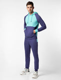 Fyltr Men'S Colourblock Hoodie & Jogger Casual Co-Ord Set - Raglan Sleeve Detail | Utility Side Pockets | Full Sleeve,Bewitched Blue,Bewitched Blue,L