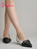 Shoetopia Pointed Toe Black Belly For Girls-Eu38,Bronze,5,B0D5HDDLHB