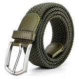 Veteran Stretchable Braided Cotton Belt For Women, Men,Ladies Belt,Green Color(Stretch Belt09)