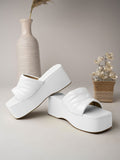 Shoetopia Retro Style Platform Heels,White,3,B0BNNRNJZ9