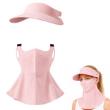 Bendjoy Summer Face Mask With Wide Brim Cap, 2 In 1 Uv Protection Open Crown Sun Hat With Face And Neck Cover, Ice Silk Upf 50 F