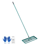 VEVOR Lawn Leveling Rake, Lawn Leveler with 83.9 in Handle, 30x10 in Ground Plate, Rust-Resistant Carbon Steel Soil Leveler, 3 H