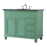 Elegant Decor Otto 42 Contemporary Solid Wood Single Bathroom Vanity In Mint
