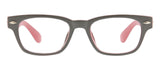 Peepers by PeeperSpecs Bellissima Square Blue Light Blocking Glasses, Gray/Red, 49 + 0