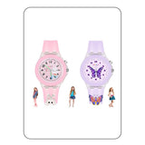 Spiky Analog Watch For Kids Combo (Pink & Purple) | 3D Cartoon | 7 Multicolor Led Luminous Lights With Silicone Strap | Stylish