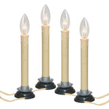 7 Inch Electric Window Candles Plug in Christmas Window Candle Lamp with Black Plum Iron Base and 7W Bulb Electric Window Candle Lights with On/Off Switch for Home Table Holiday Xmas Decor- 4 Pack-New