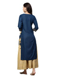 Anni Designer Women'S Rayon Straight Kurta With Skirt (Madam-Jee-Navy Blue_Xl_Dark Blue_X-Large),Dark Blue,XL,Rayon,Straight,kurta